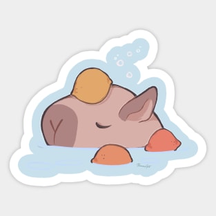 Capybara and Orange [Colour] Sticker